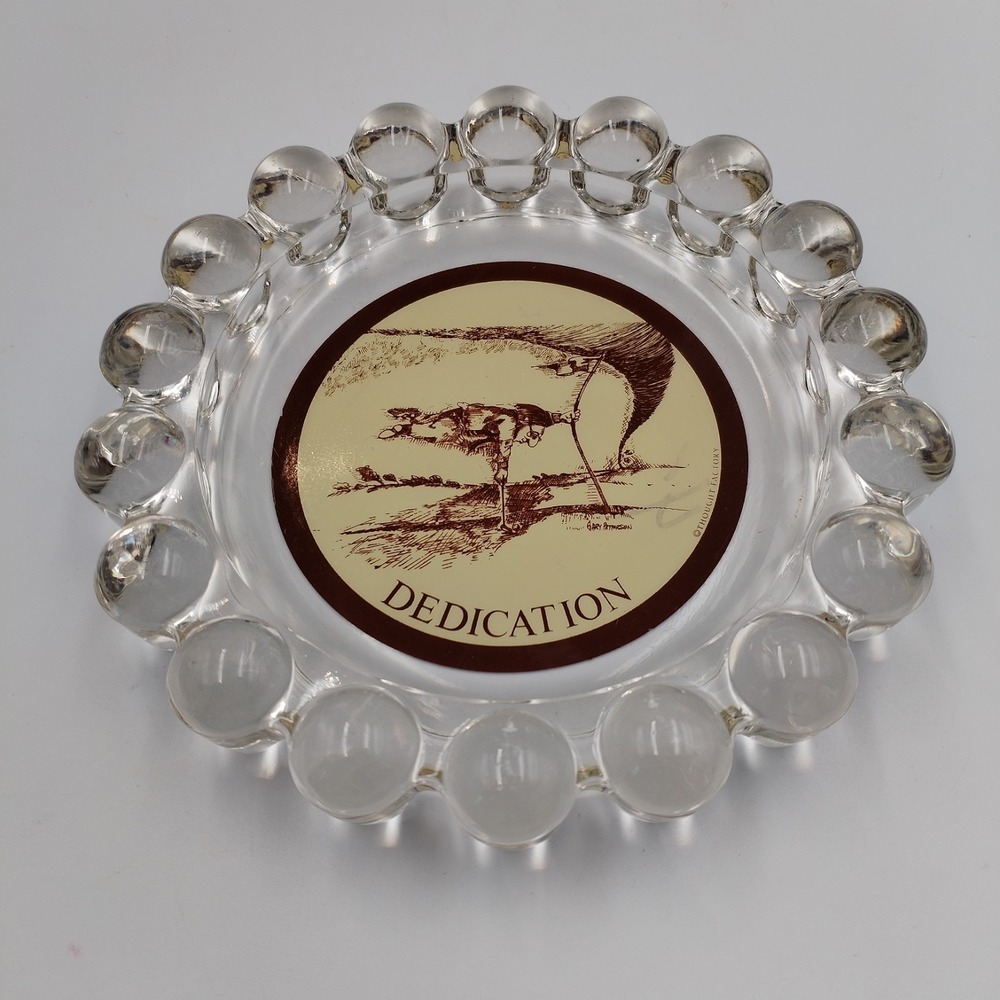 VTG Gary Patterson DEDICATION Golf Ashtray Heavy Glass Bubble Rim Thought Factor